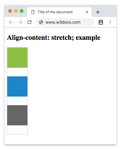 CSS align-content Eigenschaft mit dem Wert stretch