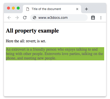 CSS all-Eigenschaft