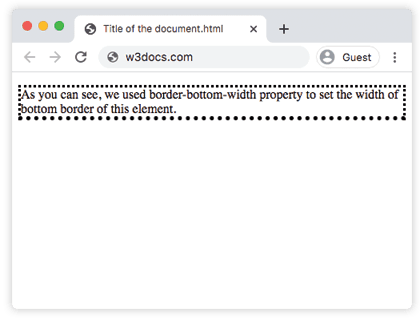 CSS border-bottom-width Eigenschaft