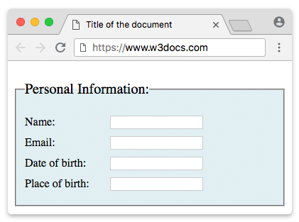 Beispiel für fieldset