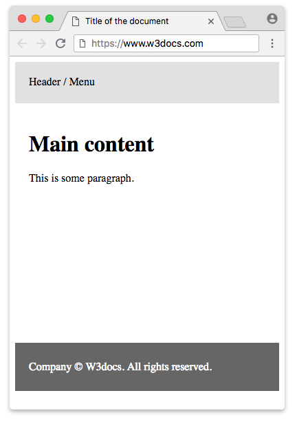 Beispiel für das footer-Tag