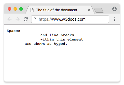 Beispiel für das pre-Tag