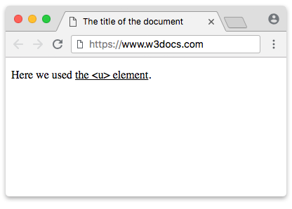 Beispiel für das u-Tag