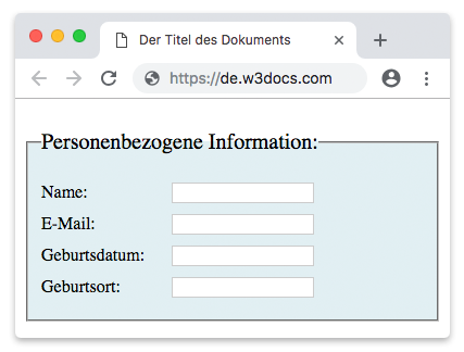 fieldset beispiel