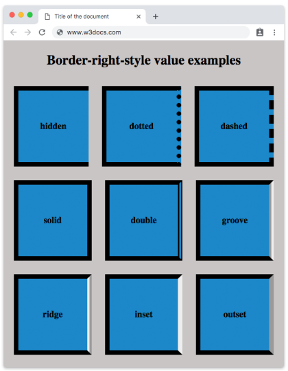 CSS border-right-style-Eigenschaft