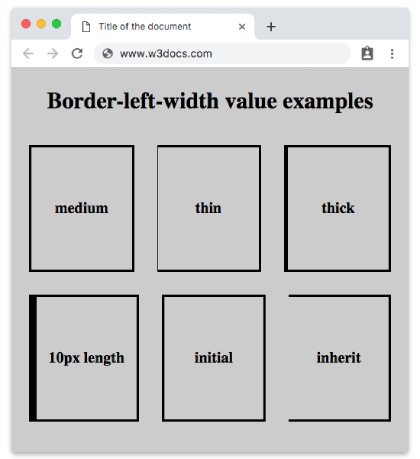  CSS border-left-width-Eigenschaft