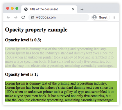 CSS opacity weitere 