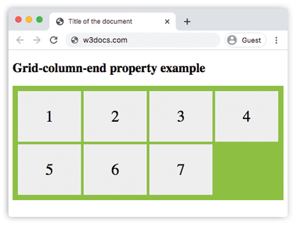 CSS grid-column-end-Eigenschaft