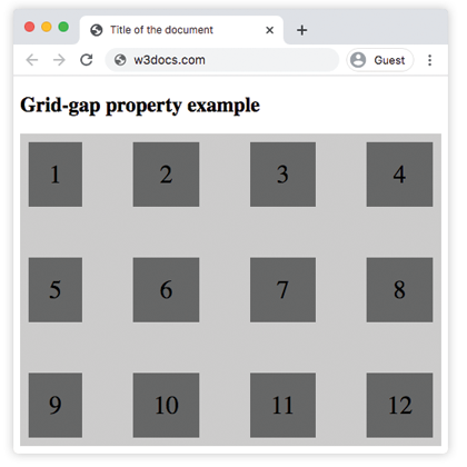CSS grid-gap-Eigenschaft